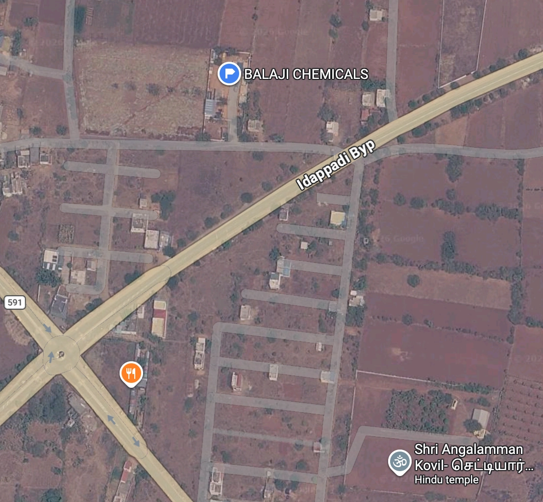 Map showing the Balaji Chemicals location near Idappadi, Salem
